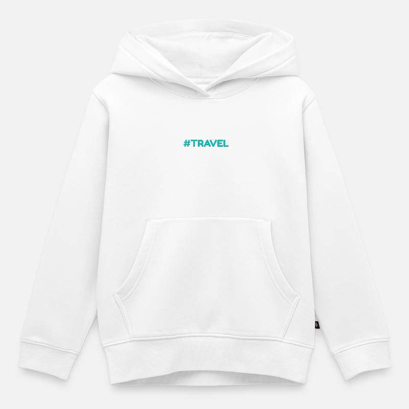 Voyage Voyage - Sweat Premium à capuche enfant bio - blanc