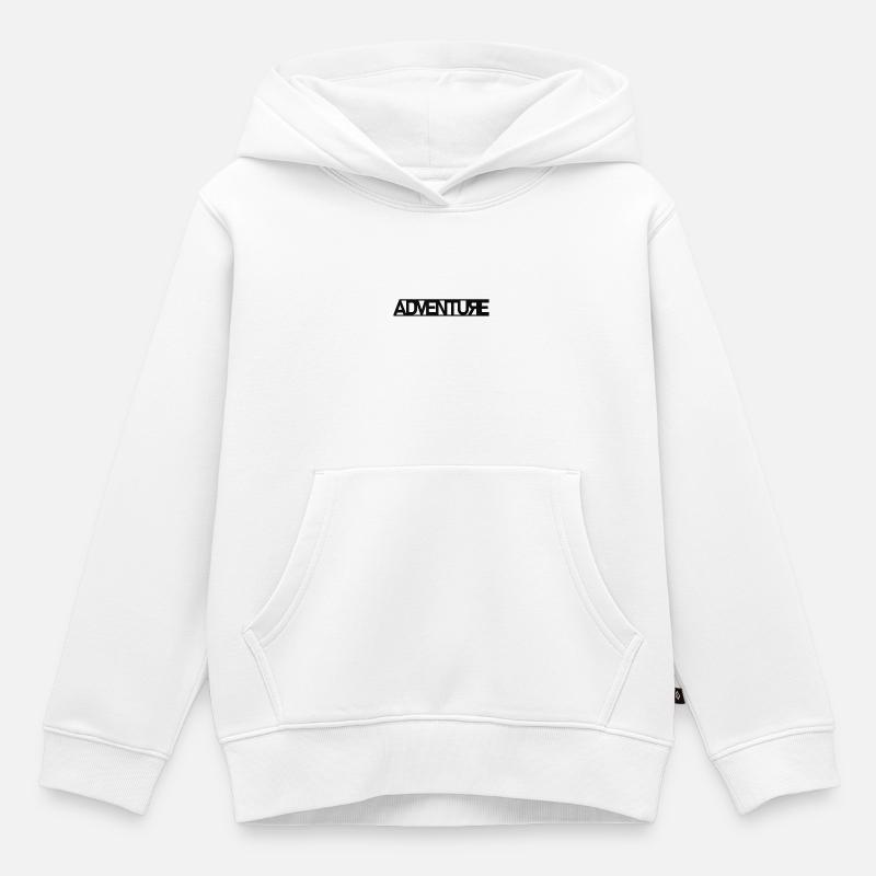 Explorateur d'aventure - Sweat Premium à capuche enfant bio - blanc