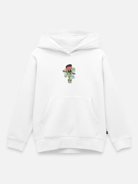 Knochenzombie Skate Mashup - Kinder Premium Organic Hoodie - Weiß