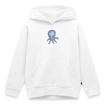 Calmar poulpe - Sweat Premium à capuche enfant bio - blanc - Devant - AI Model Kid Female (0cm)