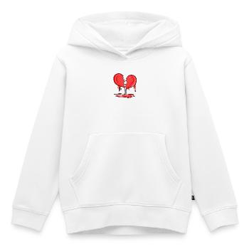 Cœur brisé - Sweat Premium à capuche enfant bio - blanc - Devant - AI Model Kid Female (0cm)