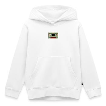 Cassettes Cassettes Mixtape Rétro Rétro Cassette - Sweat Premium à capuche enfant bio - blanc - Devant - AI Model Kid Female (0cm)