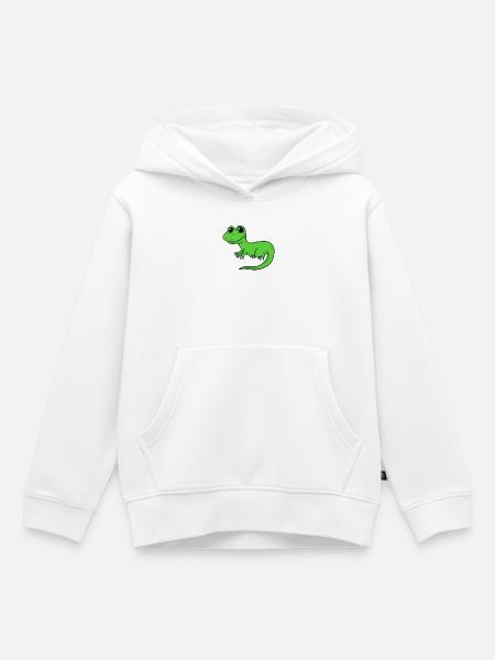 Eidechse - Kinder Premium Organic Hoodie - Weiß