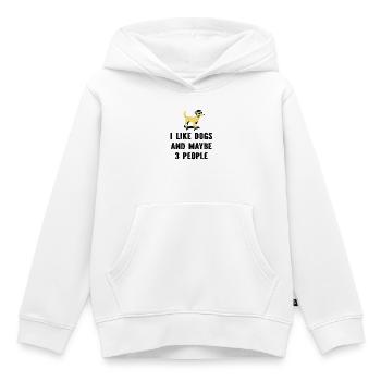 Chiens Chiens - Sweat Premium à capuche enfant bio - blanc - Devant - AI Model Kid Female (0cm)