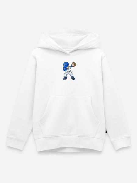 Dabbing Baseball Baseballspieler - Kinder Premium Organic Hoodie - Weiß