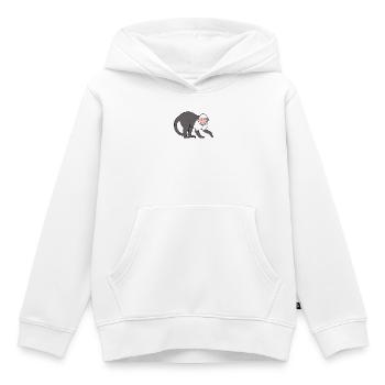 Singe capucin Singe - Sweat Premium à capuche enfant bio - blanc - Devant - AI Model Kid Female (0cm)