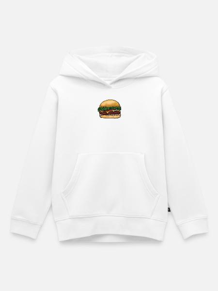 Hamburger Cheeseburger - Kinder Premium Organic Hoodie - Weiß