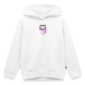 Axolotl Câlin - Sweat Premium à capuche enfant bio - blanc - Devant - AI Model Kid Female (0cm)
