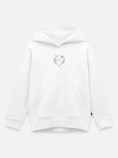 Pferde Herz Pferdeliebhaber - Kinder Premium Organic Hoodie - Weiß