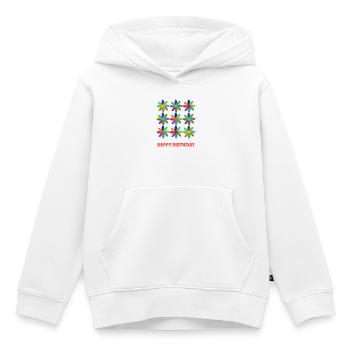 GEBURTSTAG. ALLES GUTE ZUM GEBURTSTAG. ALLES GUTE ZUM GEBURTSTAG. - Kinder Premium Organic Hoodie - Weiß - Vorne - AI Model Kid Female (0cm)