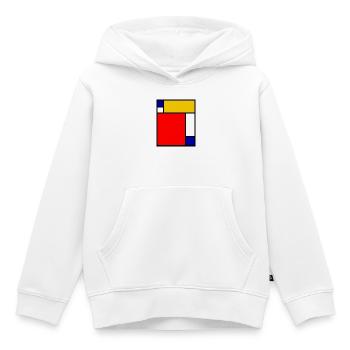 Mondrian 4 - Sweat Premium à capuche enfant bio - blanc - Devant - AI Model Kid Female (0cm)