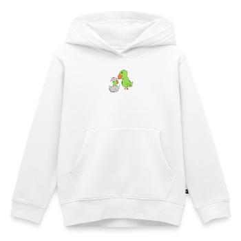Perroquet avec bébé perroquet - Sweat Premium à capuche enfant bio - blanc - Devant - AI Model Kid Female (0cm)