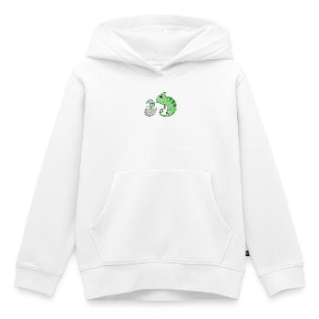 Caméléon avec bébé caméléon - Sweat Premium à capuche enfant bio - blanc - Devant - AI Model Kid Female (0cm)