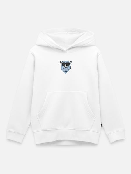 cooles Nashorn - Kinder Premium Organic Hoodie - Weiß