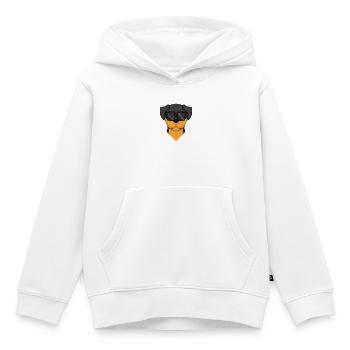 Race de chien Rottweiler - Sweat Premium à capuche enfant bio - blanc - Devant - AI Model Kid Female (0cm)