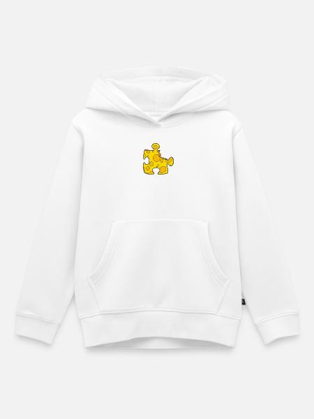 Käse Puzzle - Kinder Premium Organic Hoodie - Weiß
