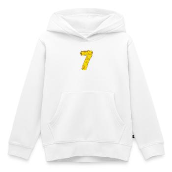 Zahl 7 Ziffer Käse - Kinder Premium Organic Hoodie - Weiß - Vorne - AI Model Kid Female (0cm)