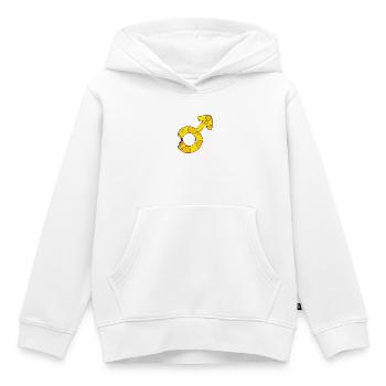 Sexe masculin - Symbole de Mars - Sweat Premium à capuche enfant bio - blanc - Devant - AI Model Kid Female (0cm)
