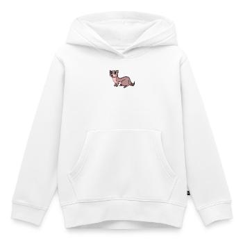 Martre de belette - Sweat Premium à capuche enfant bio - blanc - Devant - AI Model Kid Female (0cm)