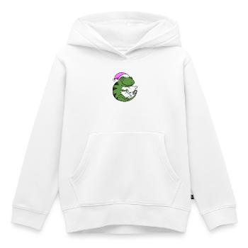 Kameleon mit Kissen und Schlafmütze - Kinder Premium Organic Hoodie - Weiß - Vorne - AI Model Kid Female (0cm)
