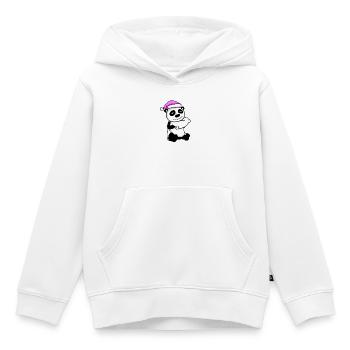 Panda avec oreiller et bonnet de couchage - Sweat Premium à capuche enfant bio - blanc - Devant - AI Model Kid Female (0cm)