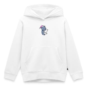 Hippopotame avec oreiller et bonnet de couchage - Sweat Premium à capuche enfant bio - blanc - Devant - AI Model Kid Female (0cm)