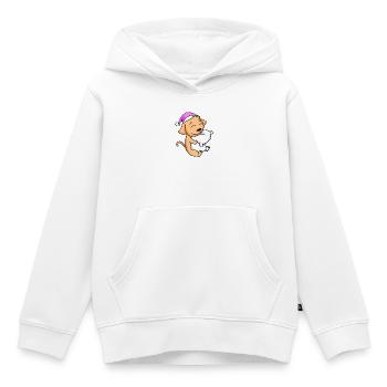 Hund mit Kissen und Schlafmütze - Kinder Premium Organic Hoodie - Weiß - Vorne - AI Model Kid Female (0cm)