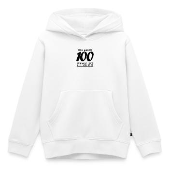 Je suis 100 – 100e cadeau d’anniversaire - Sweat Premium à capuche enfant bio - blanc - Devant - AI Model Kid Female (0cm)