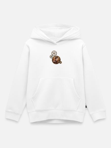 Kleines Steampunk-Kätzchen - Kinder Premium Organic Hoodie - Weiß