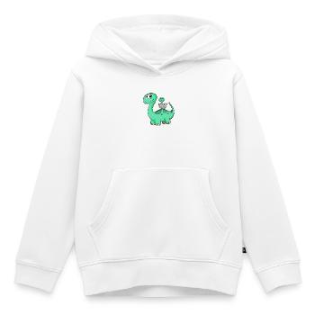 Dinosaures avec bébés dinosaures - Sweat Premium à capuche enfant bio - blanc - Devant - AI Model Kid Female (0cm)