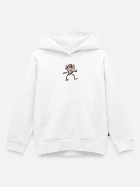 Niedlicher Affe - Kinder Premium Organic Hoodie - Weiß