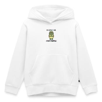Tortue - Sweat Premium à capuche enfant bio - blanc - Devant - AI Model Kid Female (0cm)