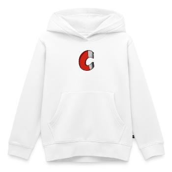 Aimant fer à cheval - Sweat Premium à capuche enfant bio - blanc - Devant - AI Model Kid Female (0cm)