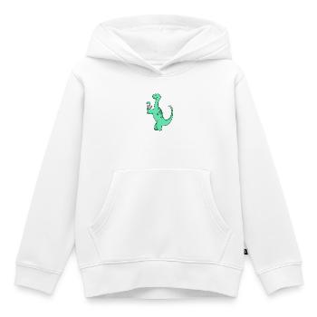 Dinosaure avec bébé dinosaure - Sweat Premium à capuche enfant bio - blanc - Devant - AI Model Kid Female (0cm)
