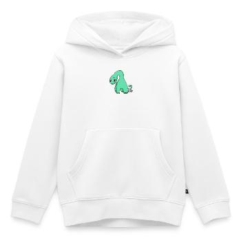 Dinosaure avec bébé dinosaure - Sweat Premium à capuche enfant bio - blanc - Devant - AI Model Kid Female (0cm)