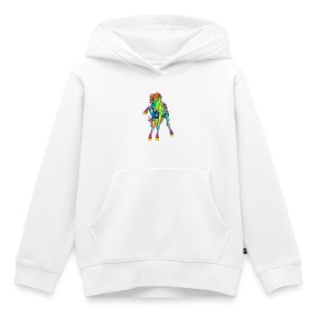 neon Pferd - Kinder Premium Organic Hoodie - Weiß - Vorne - AI Model Kid Female (0cm)