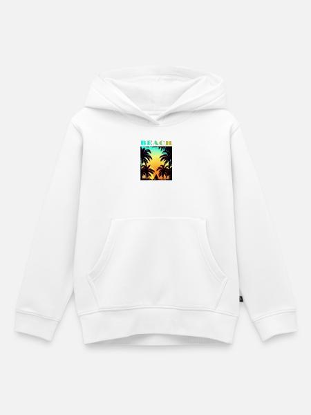 Palm Sunset Beach - Kinder Premium Organic Hoodie - Weiß