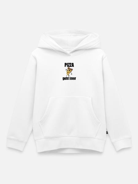 Pizza geht immer - Kinder Premium Organic Hoodie - Weiß
