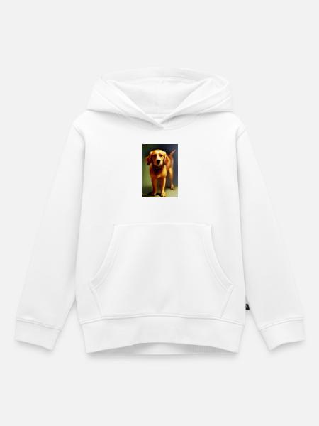 Hunde Bild - Kinder Premium Organic Hoodie - Weiß