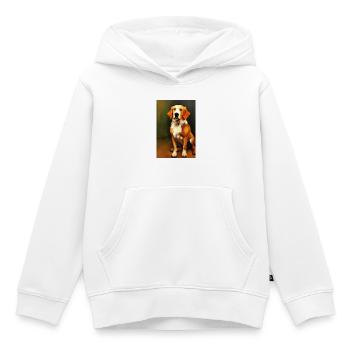 Hunde Bild - Kinder Premium Organic Hoodie - Weiß - Vorne - AI Model Kid Female (0cm)