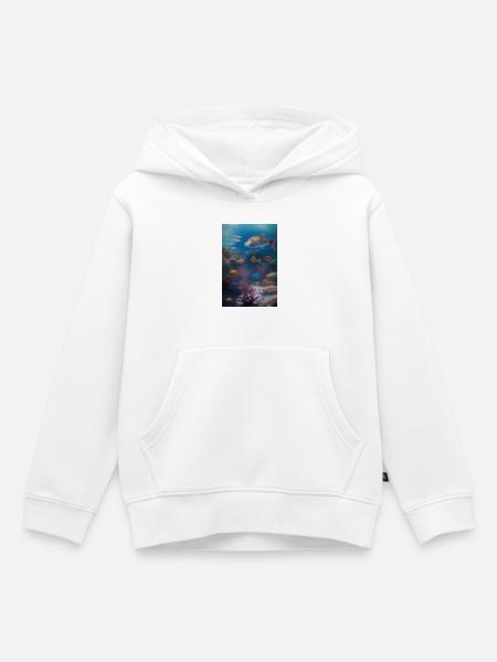 Fische, Aquarium - Kinder Premium Organic Hoodie - Weiß