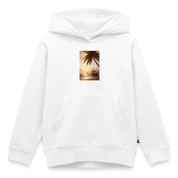 Karibik Palmen Strand - Kinder Premium Organic Hoodie - Weiß - Vorne - AI Model Kid Female (0cm)