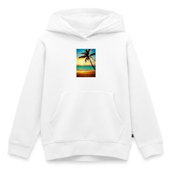 Karibik Palmen Strand - Kinder Premium Organic Hoodie - Weiß - Vorne - AI Model Kid Female (0cm)