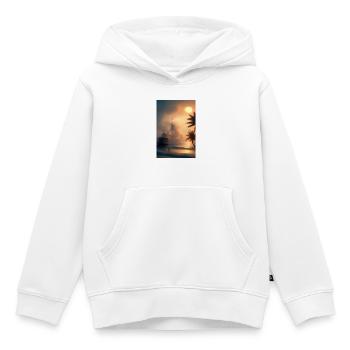 Karibik Palmen Strand - Kinder Premium Organic Hoodie - Weiß - Vorne - AI Model Kid Female (0cm)
