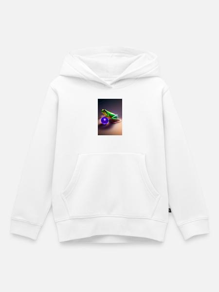 Bunter Frosch mit Kugel - Kinder Premium Organic Hoodie - Weiß