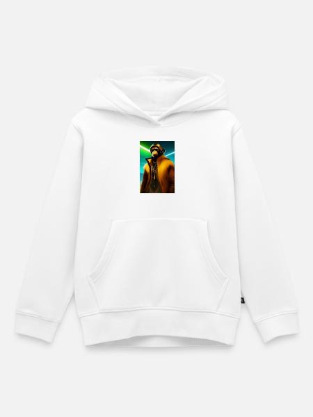 Cooler Affe - Kinder Premium Organic Hoodie - Weiß