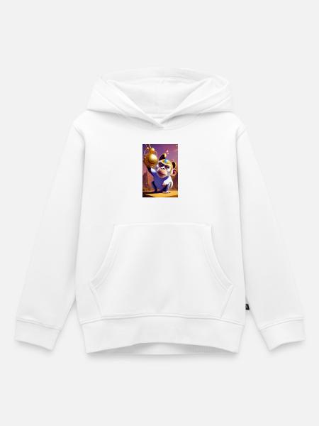Cooler Affe - Kinder Premium Organic Hoodie - Weiß