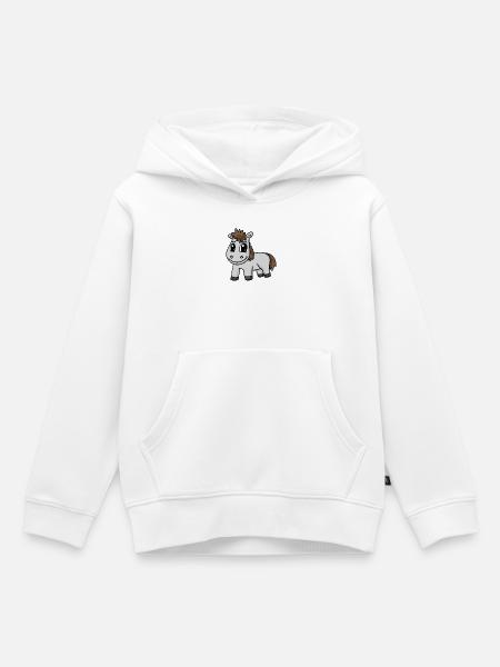 Pferd - Kinder Premium Organic Hoodie - Weiß