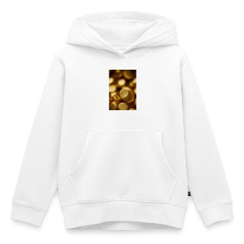 Gold Pieces - Kids Premium Organic Hoodie - white - Front - AI Model Kid Female (0cm)