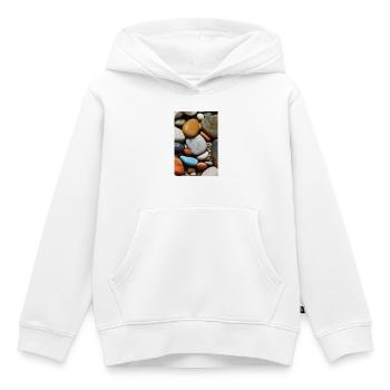 Bunte Steine - Kinder Premium Organic Hoodie - Weiß - Vorne - AI Model Kid Female (0cm)